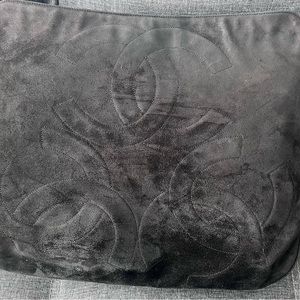 Chanel triple  coco mark suede charm crossbody. Brown